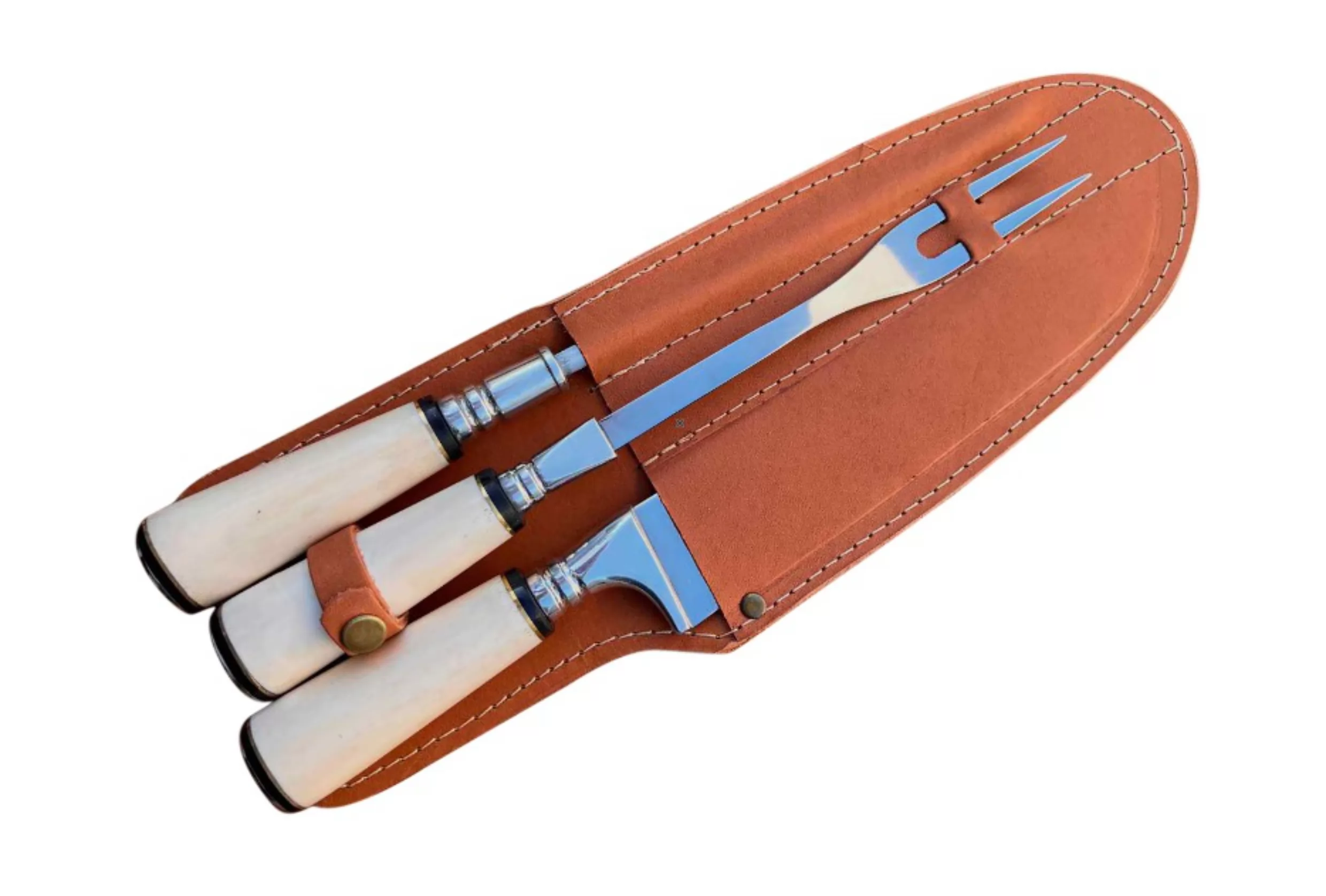 KIT BAINHA FACA AFIADOR E GARFO OSSO